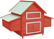 Shumee Red and white chicken coop 152 × 96 × 110 cm, solid fir wood - Henhouse