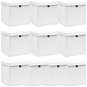 Shumee Úložné boxy s víky 10 ks 32 × 32 × 32 cm textil, bílé - Úložný box