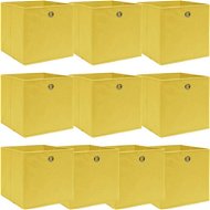 Shumee Úložné boxy 10 ks 32 × 32 × 32 cm textil, žluté - Úložný box