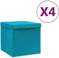 Shumee Úložné boxy s vekami 4 ks 28 × 28 × 28 cm bledo modré - Úložný box