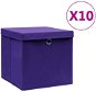 Úložný box Shumee Úložné boxy s vekami 10 ks 28 × 28 × 28 cm fialové - Úložný box