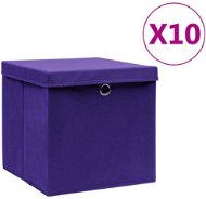 Shumee Úložné boxy s vekami 10 ks 28 × 28 × 28 cm fialové - Úložný box