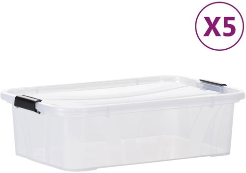 Shumee Úložné boxy s víky 5 ks průhledné 7 l - Storage Box - Main image