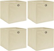 Úložný box Shumee Úložné boxy 4 ks 32 × 32 × 32 cm textil, krémové - Úložný box