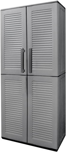 SHUMEE Skříň zahradní, plast, šedá 163 × 68 × 37 cm - Garden Storage Cabinet - Main image