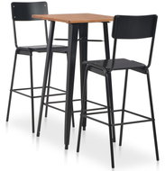 Shumee 3dílný barový jídelní set ocelový černý - Jídelní set