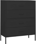 Shumee Komoda so zásuvkami čierna 80 × 35 × 101,5 cm oceľ - Komoda