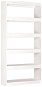 Knihovna Shumee Knihovna / dělicí stěna bílá 80 × 30 × 167,4 cm masivní borovice - Knihovna