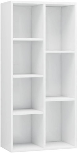 Shumee Knihovna bílá s vysokým leskem 50 × 25 × 106 cm dřevotříska - Knihovna - Main image