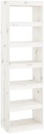 Shumee Knihovna / dělicí stěna bílá 60 × 30 × 199,5 cm masivní borovice - Knihovna