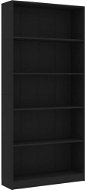 Shumee Knižnica s 5 policami čierna 80 × 24 × 175 cm drevotrieska - Knižnica