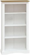 Shumee 4patrová knihovna mexická borovice Corona bílá 81 × 29 × 150 cm - Knihovna