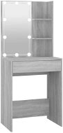 Shumee Toaletní stolek s LED šedý sonoma 60 × 40 × 140 cm - Toaletní stolek