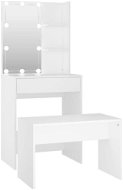 Shumee Toaletní stolek sada s LED bílý kompozitní dřevo - Toaletní stolek