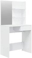 Shumee Toaletný stolík so zrkadlom lesklý biely 74,5 × 40 × 141 cm - Toaletný stolík