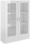 Shumee Prosklená skříň bílá vysoký lesk 82,5 × 30,5 × 115 cm dřevotříska - Vitrína