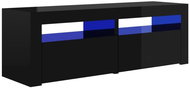 Shumee TV skříňka s LED osvětlením černá s vysokým leskem 120 x 35 x 40 cm, 804362 - TV stolek
