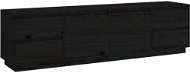 Shumee TV skrinka čierna 176 × 37 × 47,5 cm masívne borovicové drevo - TV stolík