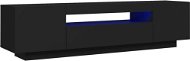 Shumee TV skrinka s LED osvetlením čierna 160 × 35 × 40 cm - TV stolík