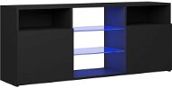 Shumee TV skrinka s LED osvetlením čierna 120 × 35 × 50 cm - TV stolík