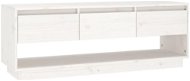 Shumee TV skrinka biela 110,5 × 34 × 40 cm masívne borovicové drevo - TV stolík