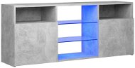 TV stolek Shumee TV skříňka s LED osvětlením betonově šedá 120 × 30 × 50 cm - TV stolek