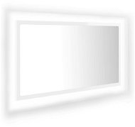 Shumee LED kúpeľňové zrkadlo biele vysoký lesk 80 × 8,5 × 37cm drevotrieska - Zrkadlo