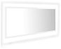 Zrcadlo Shumee LED koupelnové zrcadlo bílé s leskem 100 × 8,5 × 37cm dřevotříska - Zrcadlo