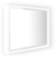 Shumee LED kúpeľňové zrkadlo biele vysoký lesk 60 × 8,5 × 37 cm drevotrieska - Zrkadlo