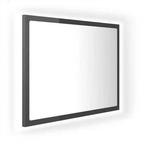 Shumee LED koupelnové zrcadlo šedé vysoký lesk 60 × 8,5 × 37cm dřevotříska - Zrcadlo - Hlavní obrázek