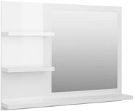 Zrkadlo Shumee Kúpeľňové zrkadlo biele vysoký lesk 60 × 10,5 × 45 cm drevotrieska - Zrcadlo