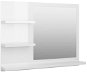 Zrcadlo Shumee Koupelnové zrcadlo bílé vysoký lesk 60 × 10,5 × 45 cm dřevotříska - Zrcadlo