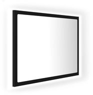 Shumee LED koupelnové zrcadlo černé 60 × 8,5 × 37 cm dřevotříska - Mirror