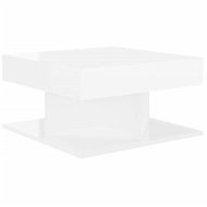 Shumee Konferenčný stolík biely vysoký lesk 57 × 57 × 30 cm drevotrieska - Konferenčný stolík
