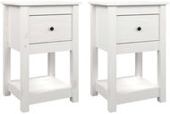 Shumee Noční stolky 40 × 35 × 61,5 cm masivní borové dřevo, 2 ks, bílé - Night Stand