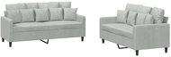 Shumee 2dílná sedací souprava 3201700, samet, světle šedá - Sedací souprava