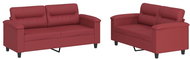 Shumee 2dílná sedací souprava 3202365, umělá kůže, vínová - Sedací souprava