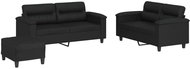 Shumee 3dílná sedací souprava 3202367, umělá kůže, černá - Sedací souprava