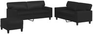 Shumee 3dílná sedací souprava 3201919, umělá kůže, černá - Sedací souprava