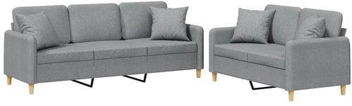 Shumee 2dílná sedací souprava 3202134, textil, světle šedá - Sedací souprava - Main image