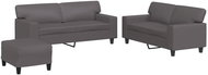 Shumee 3dílná sedací souprava 3201921, umělá kůže, šedá - Sedací souprava