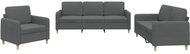 Shumee 3dílná sedací souprava 3202055, textil, tmavě šedá - Sedací souprava