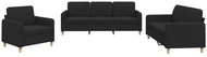 Shumee 3dílná sedací souprava 3202058, textil, černá - Sedací souprava