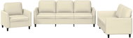 Shumee 3dílná sedací souprava 3201741, umělá kůže, krémová - Sedací souprava