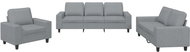 Shumee 3dílná sedací souprava 3201866, textil, světle šedá - Sedací souprava