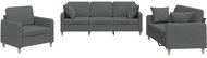 Shumee 3dílná sedací souprava s polštáři 3202071, textil, tmavě šedá - Sedací souprava