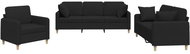 Shumee 3dílná sedací souprava s polštáři 3202074, textil, černá - Sedací souprava