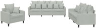 Shumee 3dílná sedací souprava 3201680, samet, světle šedá - Sedací souprava