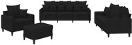 Shumee 4dílná sedací souprava 3201695, samet, černá - Sedací souprava
