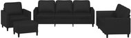 Shumee 4dílná sedací souprava 3201745, umělá kůže, černá - Sedací souprava
